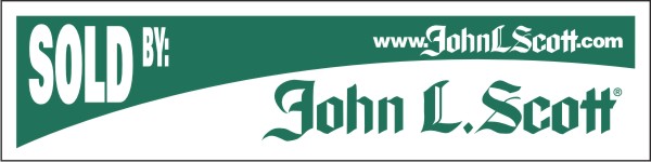 John L. Scott Sold By sign rider, 24 GA steel 6"h x 24"w