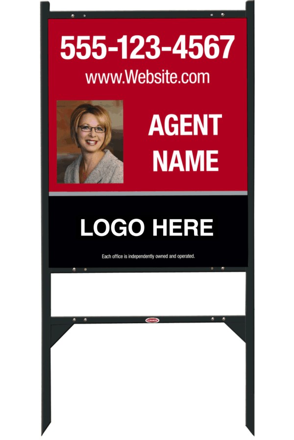 Black Angle Iron Frame And Photo Sign Panel Unit, 24 GA Steel 30"H X 24"W