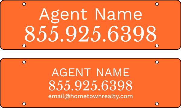 Reflective Agent Sign Rider, 6"H X 22"W, Pvc