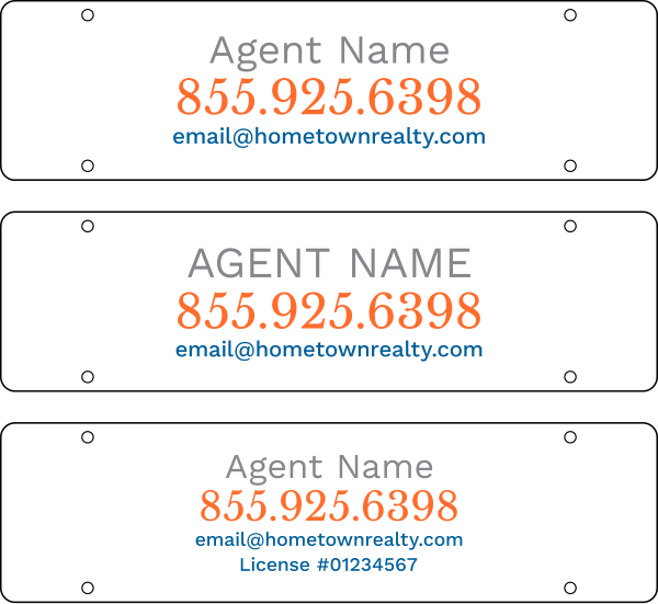Reflective Agent Sign Rider, 6"H X 22"W, Pvc