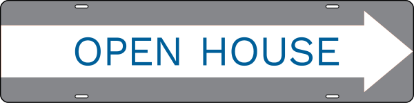 NextHome Open House Reflective Message Sign Rider, 6"h x 24w, Steel