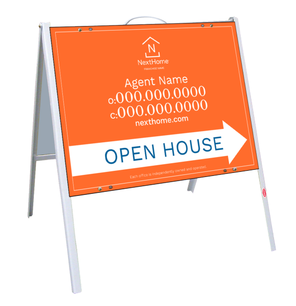 A-Frame And Agent Open House Sign Panel Unit, 18"H X 24"W, .090 Poly