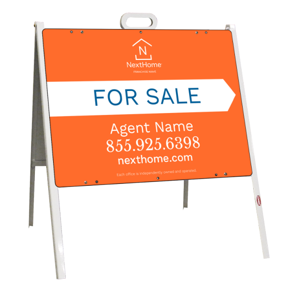 A-Frame And Agent For Sale Sign Panel Unit, 18"H X 24"W, Steel