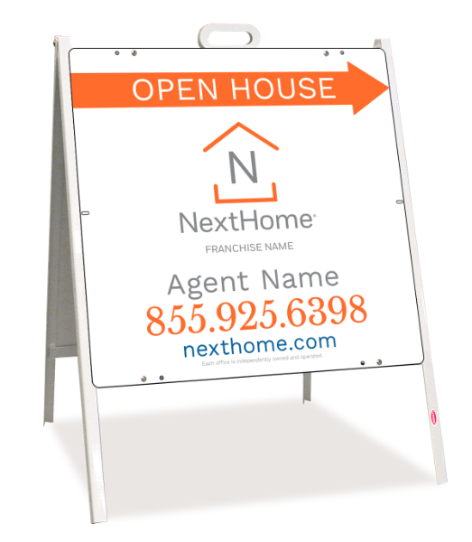 Open House A-Frame And Sign Panel Unit, 24"H X 24"W, Steel