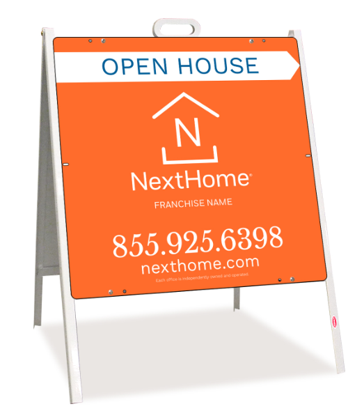 Open House Office A-Frame And Sign Panel Unit, 24"H X 24"W, Steel