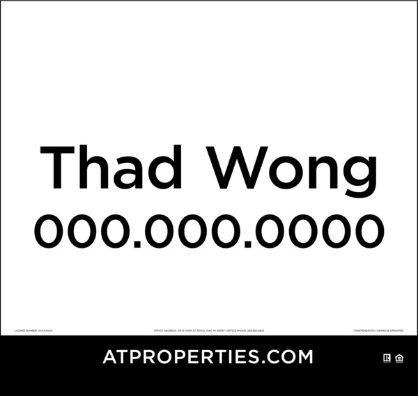 Agent Sign Panel No Holes, 27.5"H X 29"W, Pvc - 2 Post & Fence Frame Setup Sold Separately