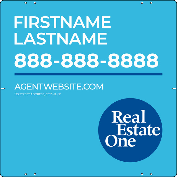 Reflective Agent Name Sign Panel, 24"H X 24"W, 3mm Aluminum Composite