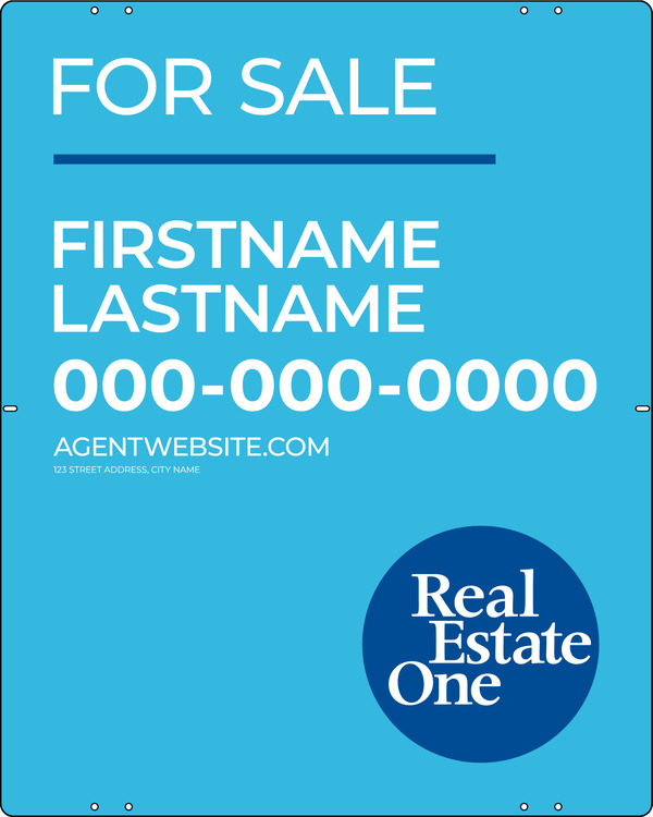 Agent Name Sign Panel, 30"H X 24"W, .040 Aluminum