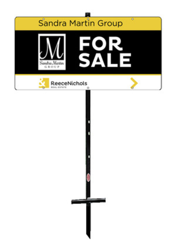 ReeceNichols t-stake and logo for sale sign panel unit, 24ga steel 12"h x 24"w