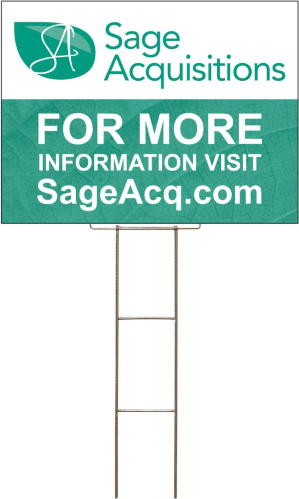 Independent Sage Acquisitions Wire H Frame Stake and Panel Unit, 4mm Corrugated Plastic 18"h x 24"w