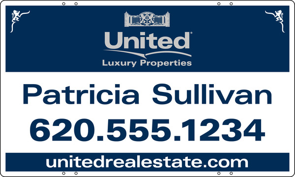 Agent Luxury Properties Sign Panel, 18"H X 30"W, Steel