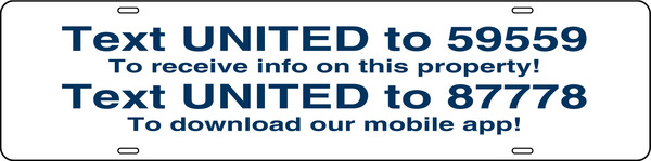 United Country Real Estate Text UNITED Sign Rider, 6"h x 24"w, Steel