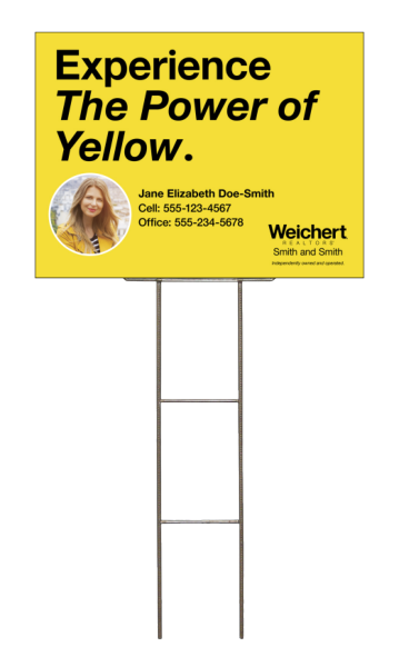 Wire H-Stake And Agent Photo Sign Panel Unit, 18"H X 24"W, 4mm Corrugated