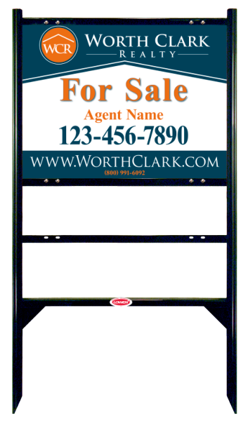 Angle Iron Frame W/ 1 Rider Inserts And Agent Sign Panel Unit, 18"H X 24"W, Steel