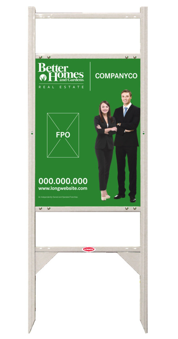 Angle Iron Frame and sign panel unit with two Rider Inserts, 24h x 18w