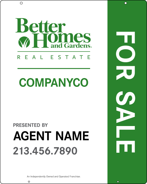 Hanging Agent w For Sale Sign Panel , 30h x 24w, Steel