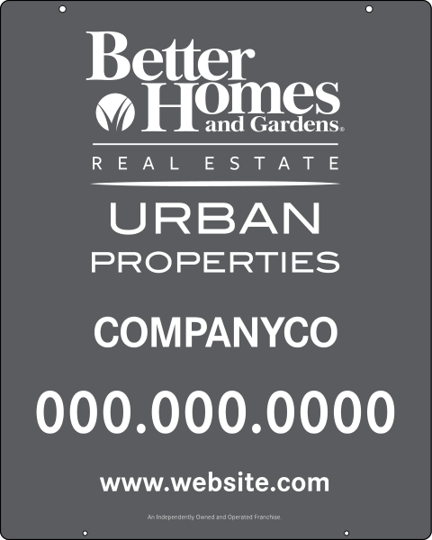 Urban Properties hanging sign panel with grommets, 24 GA steel 30h x 24w