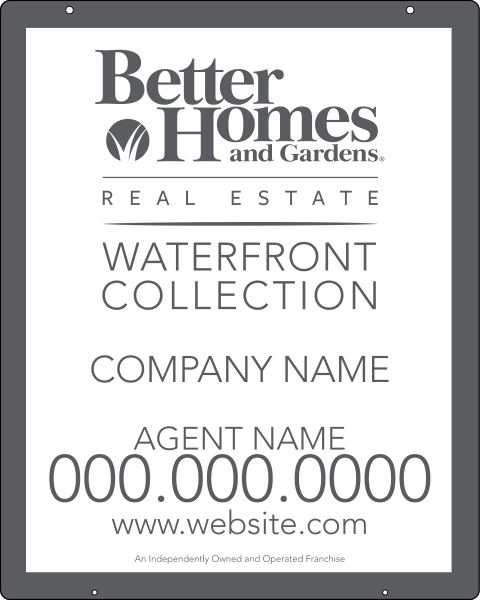 Waterfront Collection agent hanging sign panel, 24 GA steel 30h x 24w