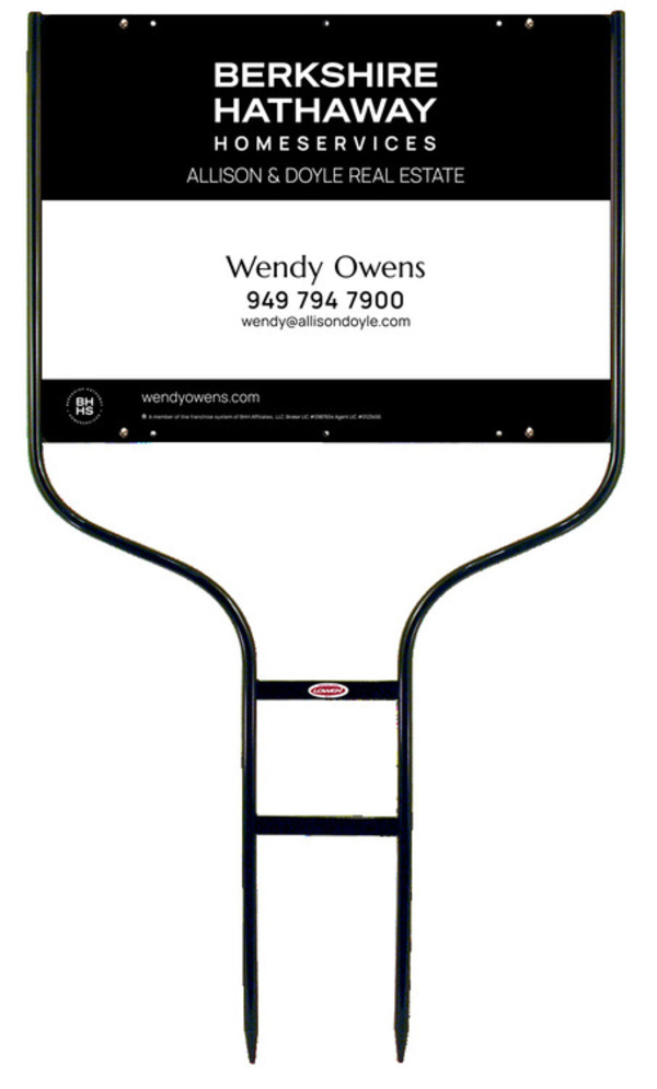 Round Rod Frame and Agent Sign Panel Unit, 18h x 24w, Steel