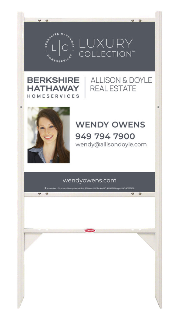 Angle Iron Frame and Agent Photo Sign Panel Unit, 30h x 24w, Steel