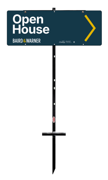 T-Stake Directional Open House Sign Panel Unit, 9h x 24w, 3mm aluminum composite