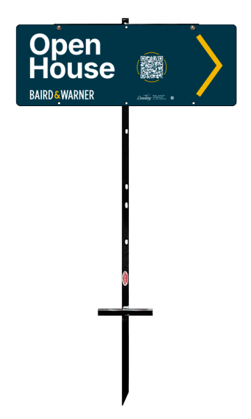 T-Stake Directional Open House Sign Panel Unit, 9h x 24w, 3mm aluminum composite