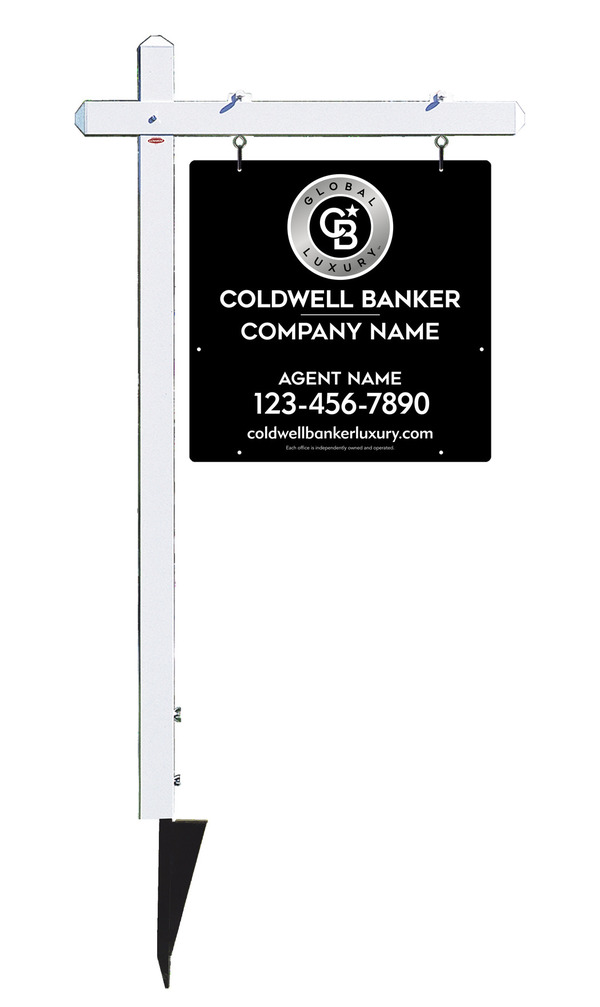 Sign Post and Agent Sign Panel Unit, 24h x 24w, 3MM Aluminum Composite