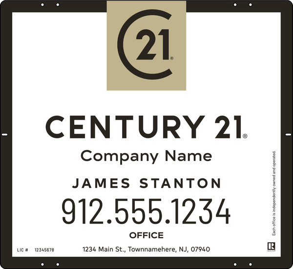 Reflective Agent Sign Panel, 22h x 24w, 3mm Aluminum Composite
