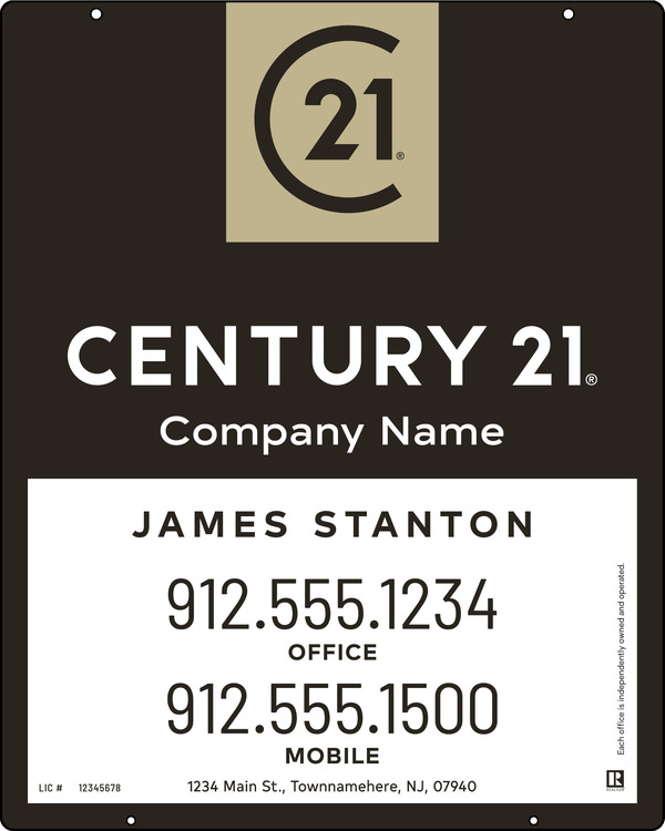 Reflective Hanging Panel 30x24 Aluminum Composite Agent Prestige - Century 21 | Lowen Sign