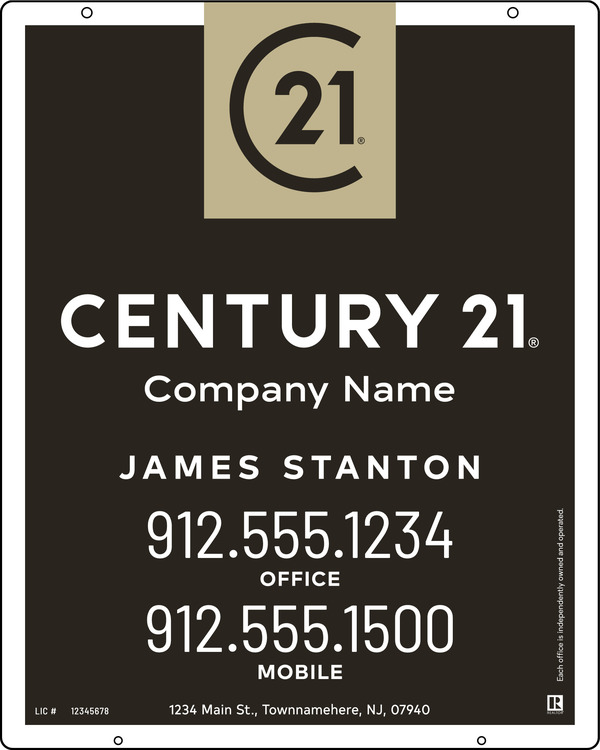 Reflective Hanging Panel 30x24 Aluminum Composite Agent - Century 21 | Lowen Sign