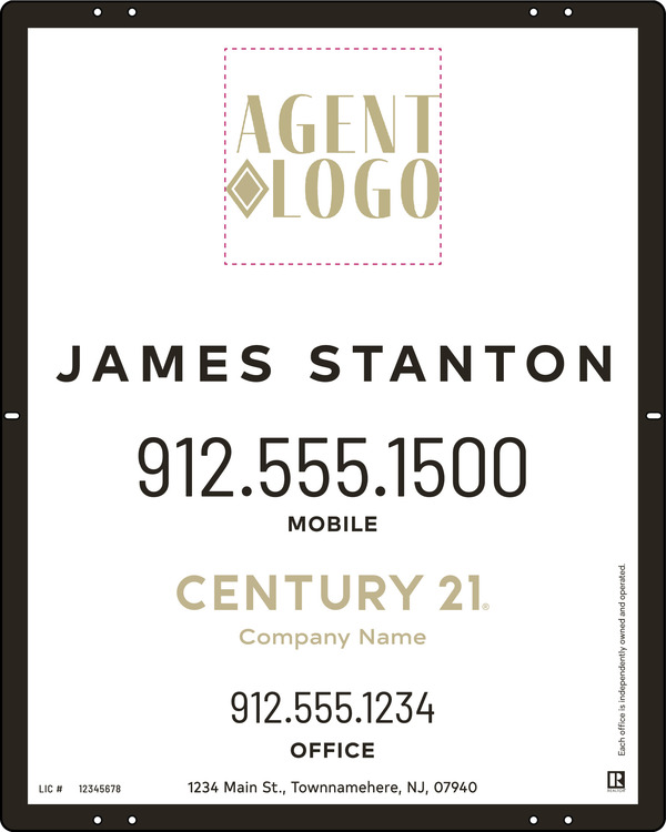 Steel Agent Logo Centric Yard Panel 30x24 - C21 | Lowen Sign