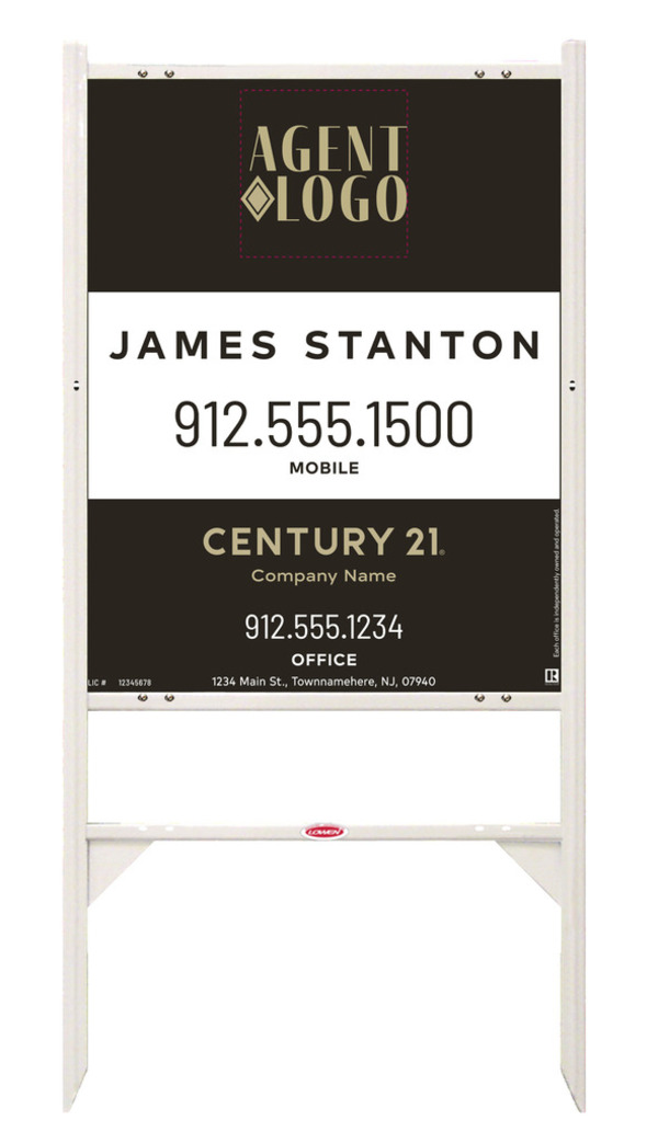 Gibraltar Frame Unit 30x24 Aluminum Composite Agent Logo White - Century 21 | Lowen Sign