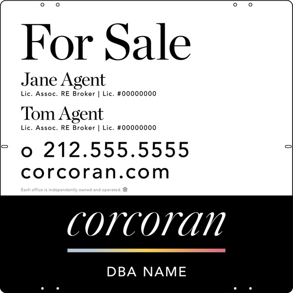 Two Agent Name Sign Panel, 24h x 24w, 3MM Aluminum Composite