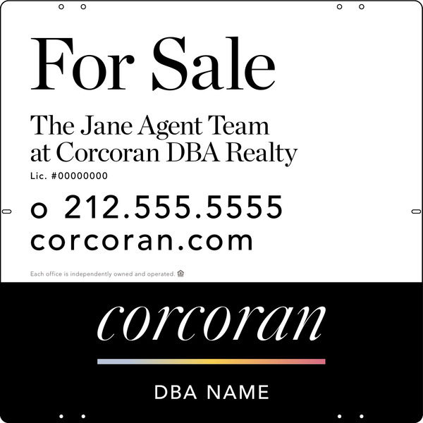 Agent Team Name Sign Panel, 24h x 24w, 3MM Aluminum Composite