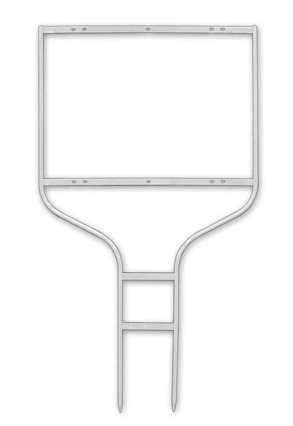 Real Estate Round Rod Sign Frame,  18h x 24w - White
