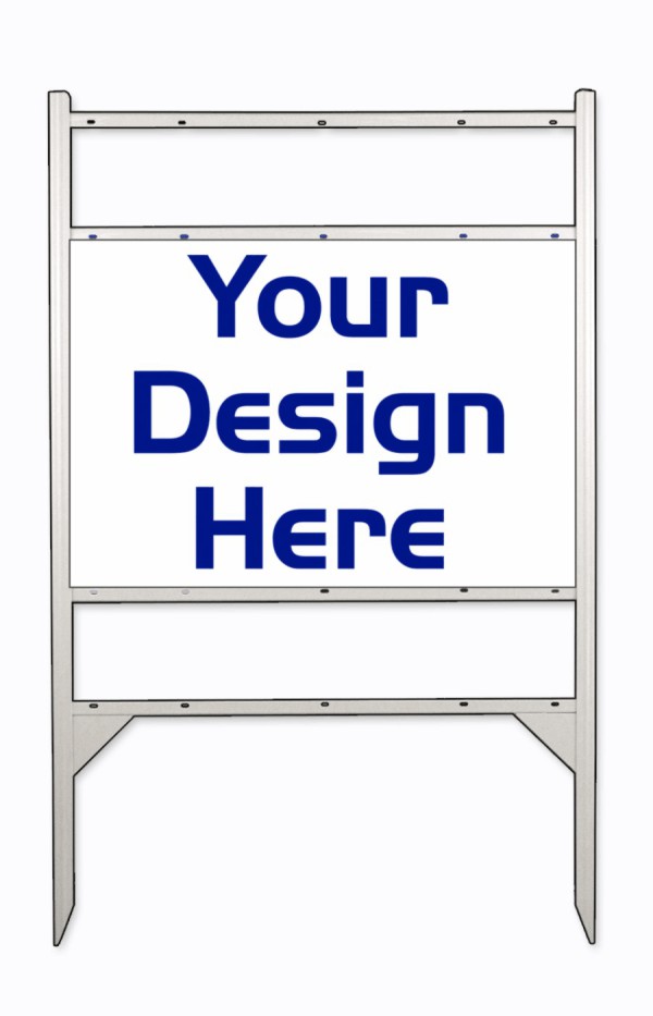real estate Angle Iron Frame and sign panel unit  for 2 Rider inserts, steel 20h x 28w