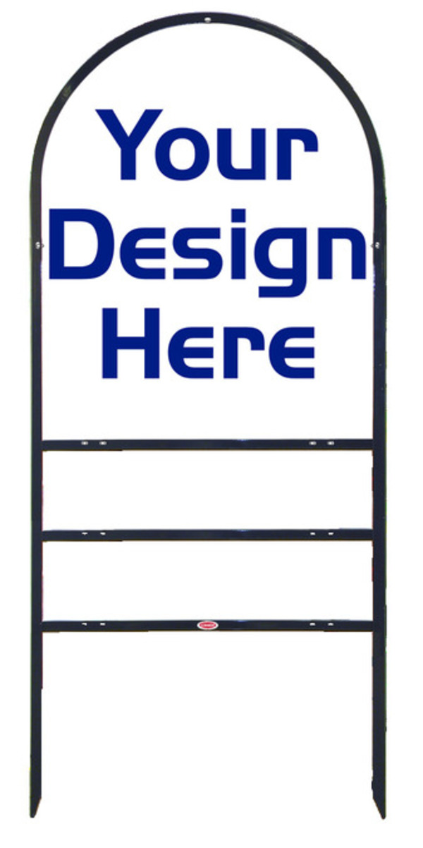 Arc Frame and Arc Sign Panel Unit w 2 Rider Inserts, Black, 30h x 24w