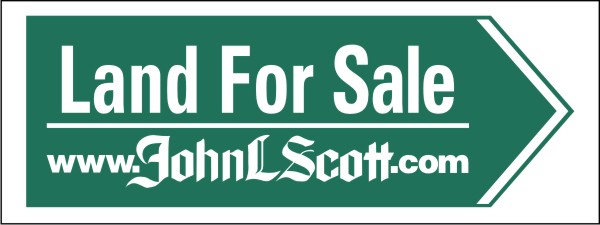 Directional  Land For Sale Sign Panel, 4mm Corrugated Plastic 9h x 24w