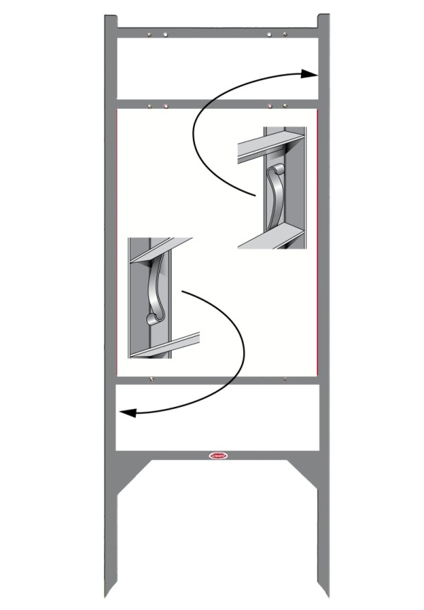 Angle Iron Sign Frame with Two Rider Inserts, 24h x 18w - Gray