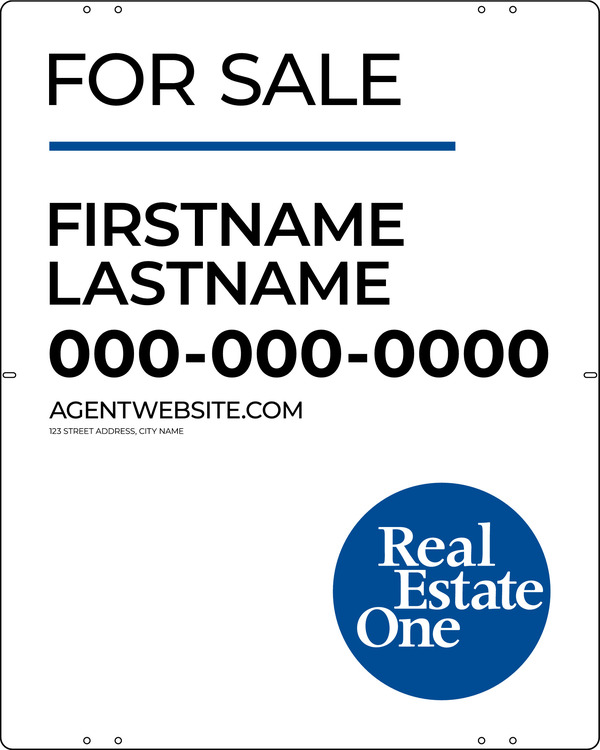 Reflective Agent Name Sign Panel, 30h x 24w, .040 Aluminum