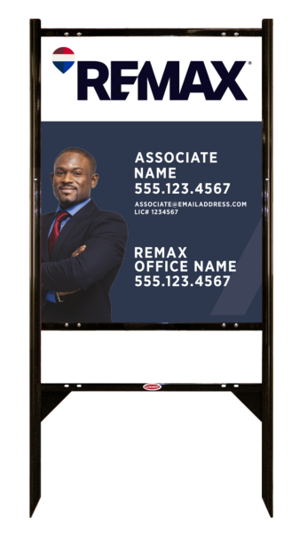 Reflective Angle Iron Frame and Associate Name w License Number & Cut Out Photo Sign Unit, 30h x 24w, Steel