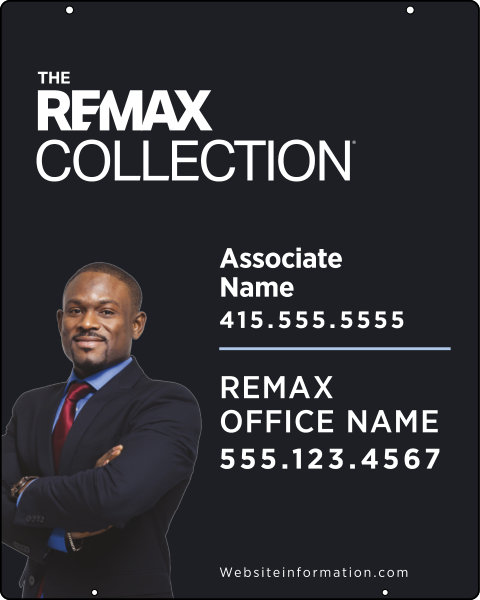 Collection Associate Name w Cut Out Photo Hanging Sign Panel,  30h x 24w, Steel