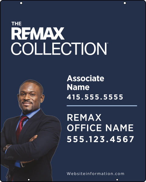 Collection Associate Name w Cut Out Photo Hanging Sign Panel,  30h x 24w, Steel