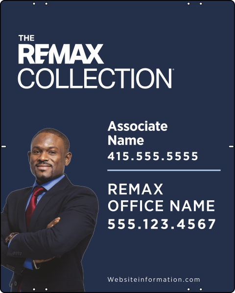 Collection Associate Name w Cut Out Photo Sign Panel, 30h x 24w, Steel