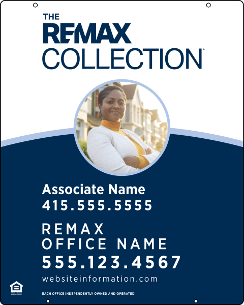 Collection Associate Name w Photo Hanging Sign Panel,  30h x 24w, Steel