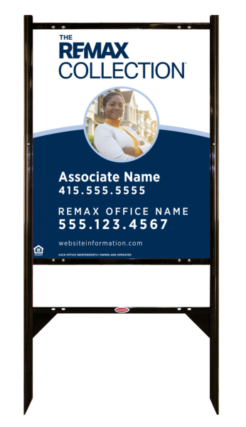 Angle Iron Frame and Collection Associate Name w Photo Sign Unit,  30h x 24w, .040 Aluminum