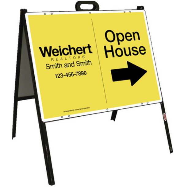 Open House A-Frame and Sign Panel Unit, 18h x 24w Steel