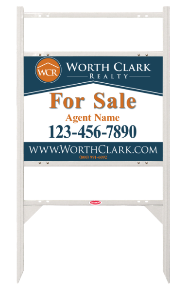 Angle Iron Frame w 2 Rider Inserts and Reflective Agent Sign Panel Unit, 18h x 24w, Steel